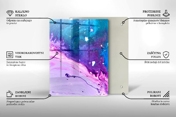 Tocător din sticlă Fructe și legume verzi