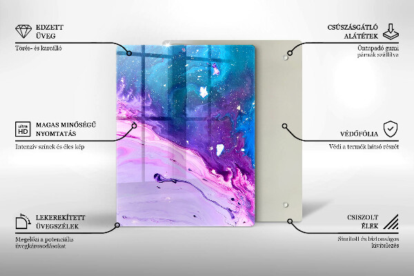 Tocător din sticlă Fructe și legume verzi