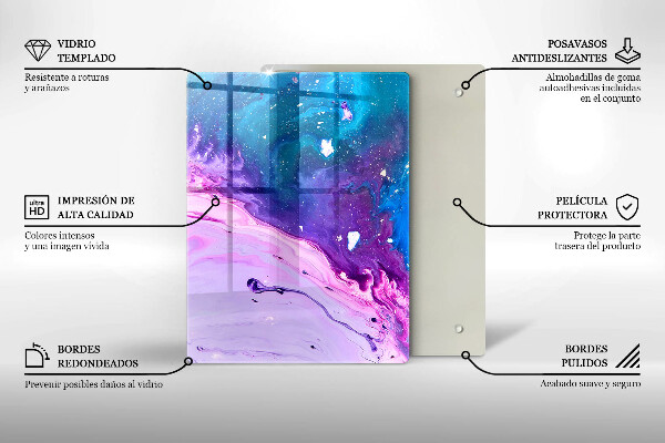 Tocător din sticlă Fructe și legume verzi