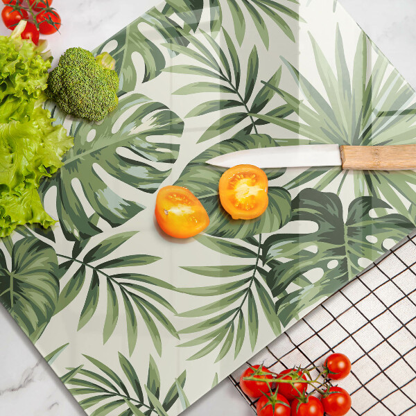 Tocător de bucătărie Ilustrație cu frunze de monstera