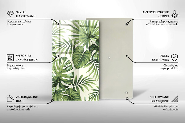 Tocător de bucătărie Ilustrație cu frunze de monstera