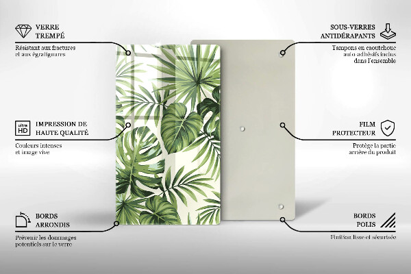 Tocător de bucătărie Ilustrație cu frunze de monstera