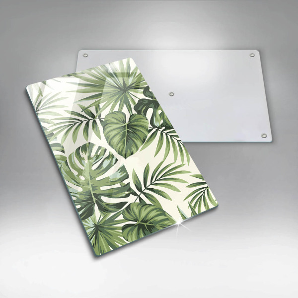 Tocător de bucătărie Ilustrație cu frunze de monstera