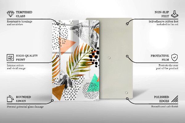 Tocător de bucătărie Model de frunze Boho