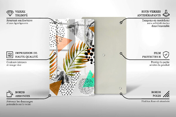 Tocător de bucătărie Model de frunze Boho