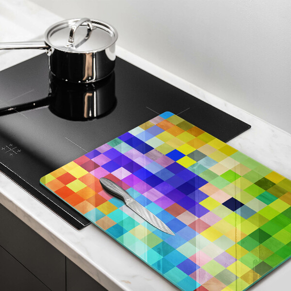 Tocător de bucătărie Pătrate de pixeli colorate