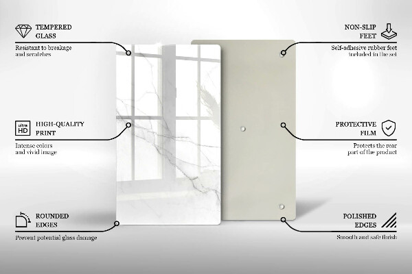 Tocător de bucătărie Marmură albă delicată