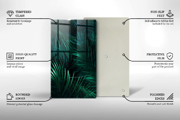 Tocător de bucătărie Frunze sălbatice ale junglei