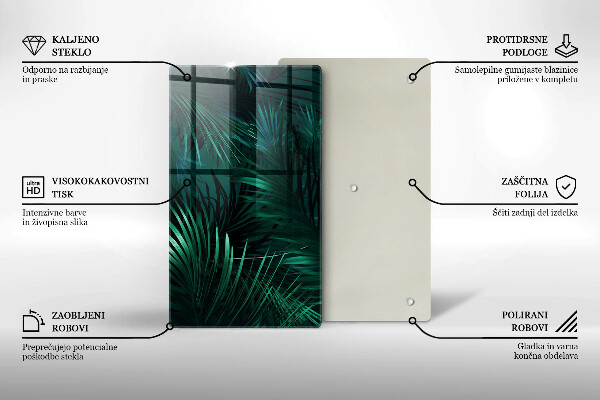 Tocător de bucătărie Frunze sălbatice ale junglei