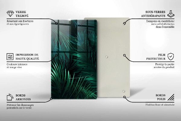 Tocător de bucătărie Frunze sălbatice ale junglei