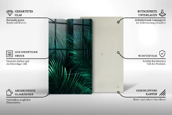 Tocător de bucătărie Frunze sălbatice ale junglei