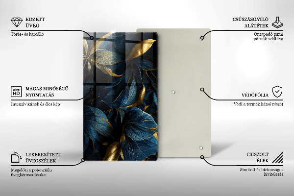 Tocător de bucătărie Frunze decorative cu aur