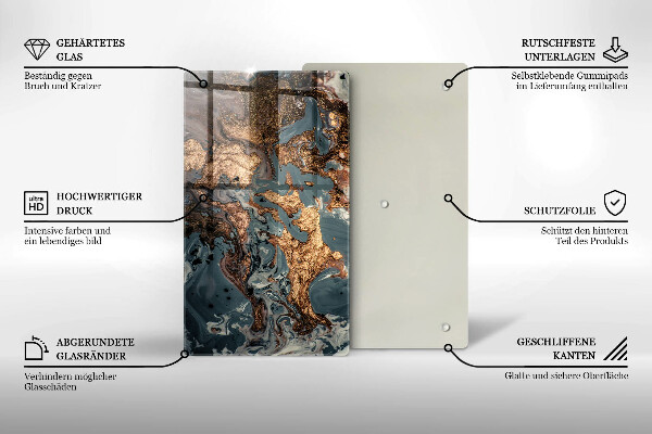 Tocător de bucătărie Stâncă decorativă cu aur