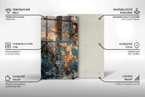 Tocător de bucătărie Stâncă decorativă cu aur