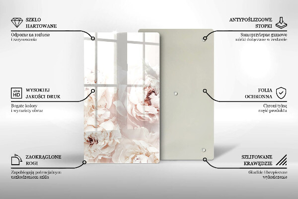 Tocător de bucătărie Bujori pastel