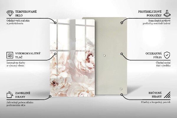 Tocător de bucătărie Bujori pastel