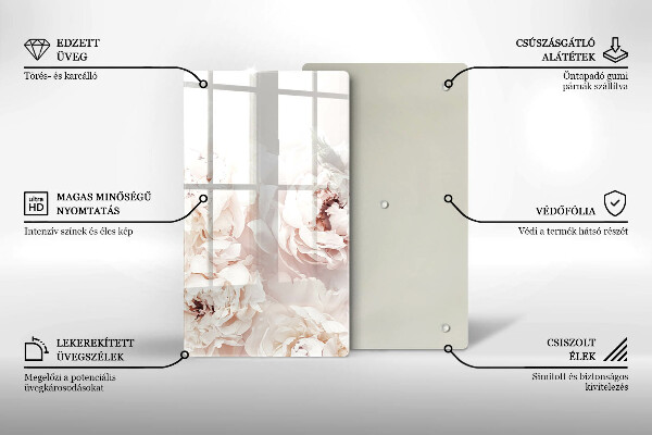 Tocător de bucătărie Bujori pastel