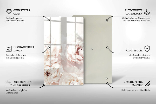 Tocător de bucătărie Bujori pastel