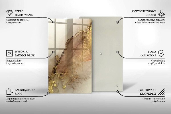 Tocător de bucătărie Abstracția aurului