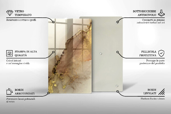 Tocător de bucătărie Abstracția aurului
