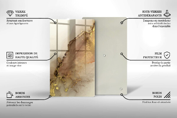 Tocător de bucătărie Abstracția aurului