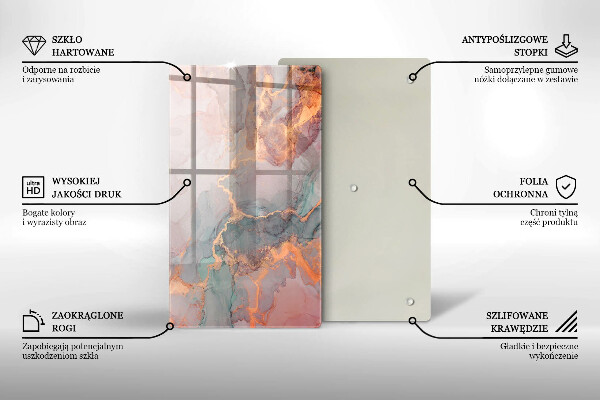 Tocător de bucătărie Marmură cu aur