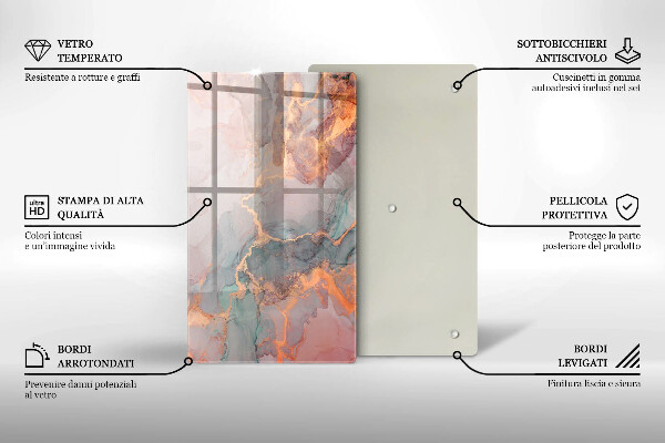 Tocător de bucătărie Marmură cu aur