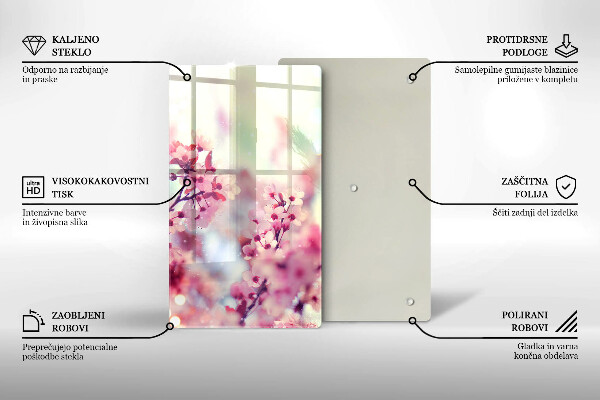 Tocător de bucătărie Flori roz de primăvară