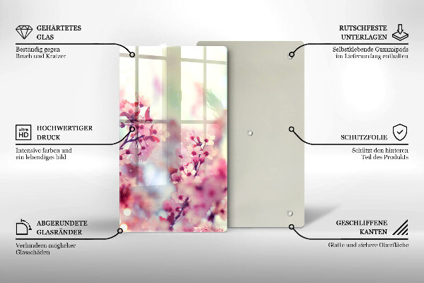 Tocător de bucătărie Flori roz de primăvară