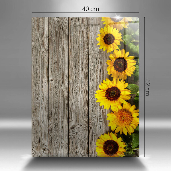 Tocător de bucătărie Floarea soarelui pe scânduri