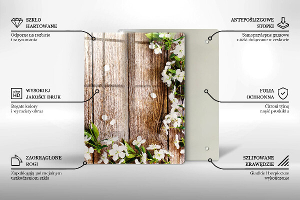 Tocător de bucătărie Floarea soarelui pe scânduri