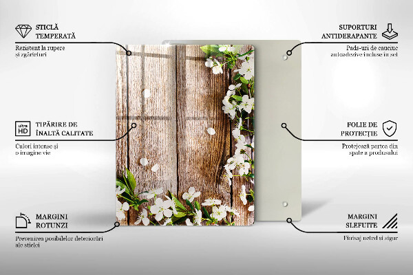 Tocător de bucătărie Floarea soarelui pe scânduri