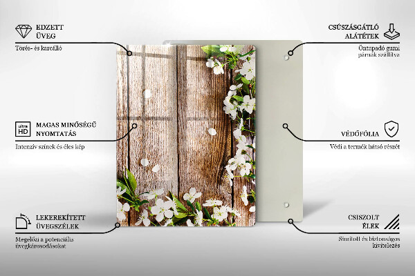 Tocător de bucătărie Floarea soarelui pe scânduri