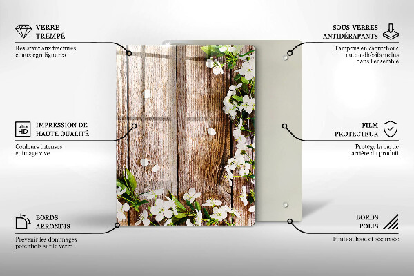 Tocător de bucătărie Floarea soarelui pe scânduri