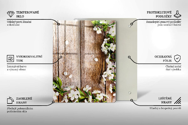 Tocător de bucătărie Floarea soarelui pe scânduri