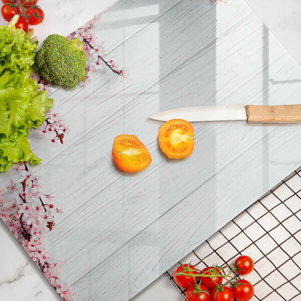 Tocător de bucătărie Flori pe scânduri