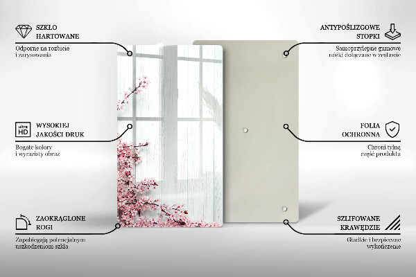 Tocător de bucătărie Flori pe scânduri