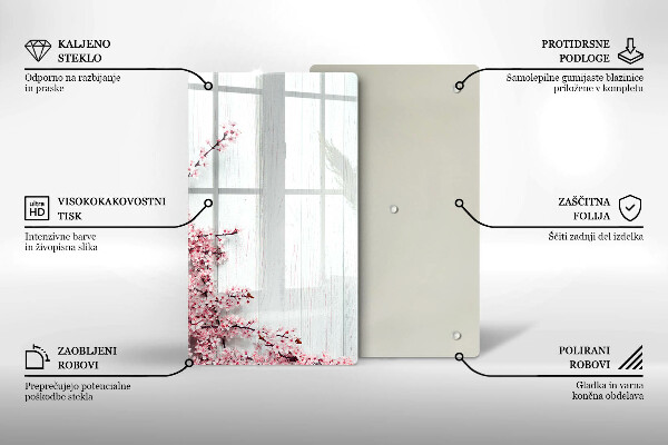 Tocător de bucătărie Flori pe scânduri