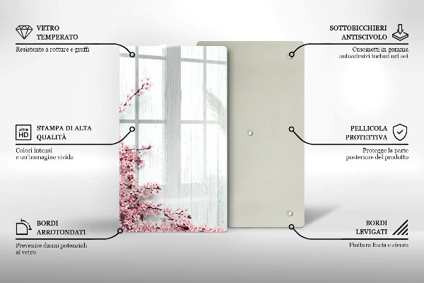 Tocător de bucătărie Flori pe scânduri