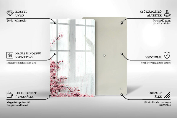 Tocător de bucătărie Flori pe scânduri