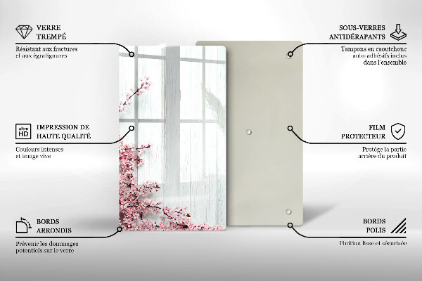 Tocător de bucătărie Flori pe scânduri