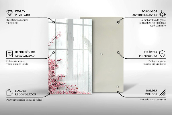 Tocător de bucătărie Flori pe scânduri