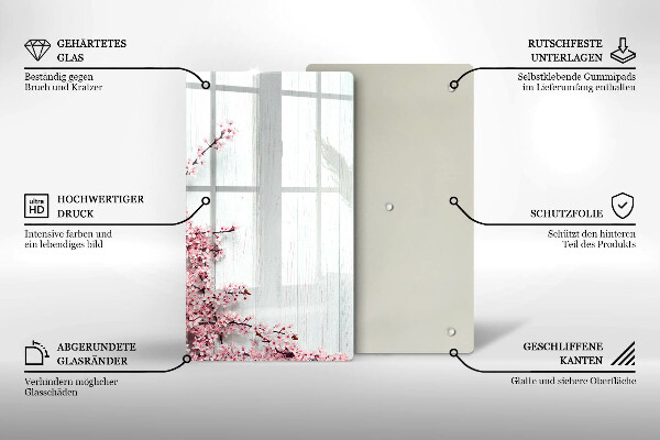 Tocător de bucătărie Flori pe scânduri