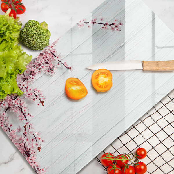 Tocător de bucătărie Flori pe scânduri