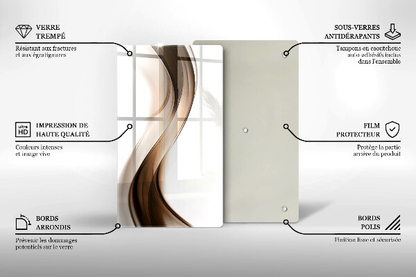 Tocător de bucătărie Linii maro abstracte