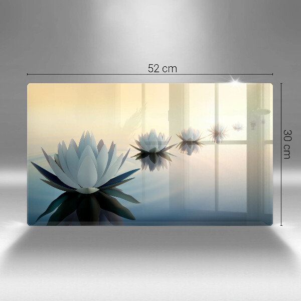 Tocător din sticlă Flori de crin pe apă