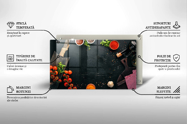 Tocător din sticlă roșii cherry