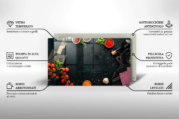 Tocător din sticlă roșii cherry