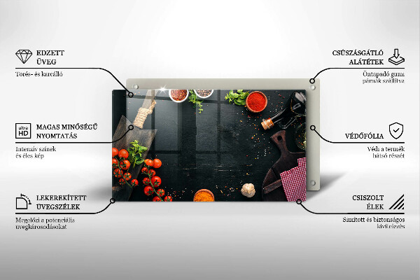 Tocător din sticlă roșii cherry