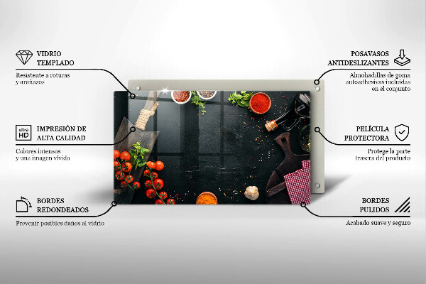 Tocător din sticlă roșii cherry